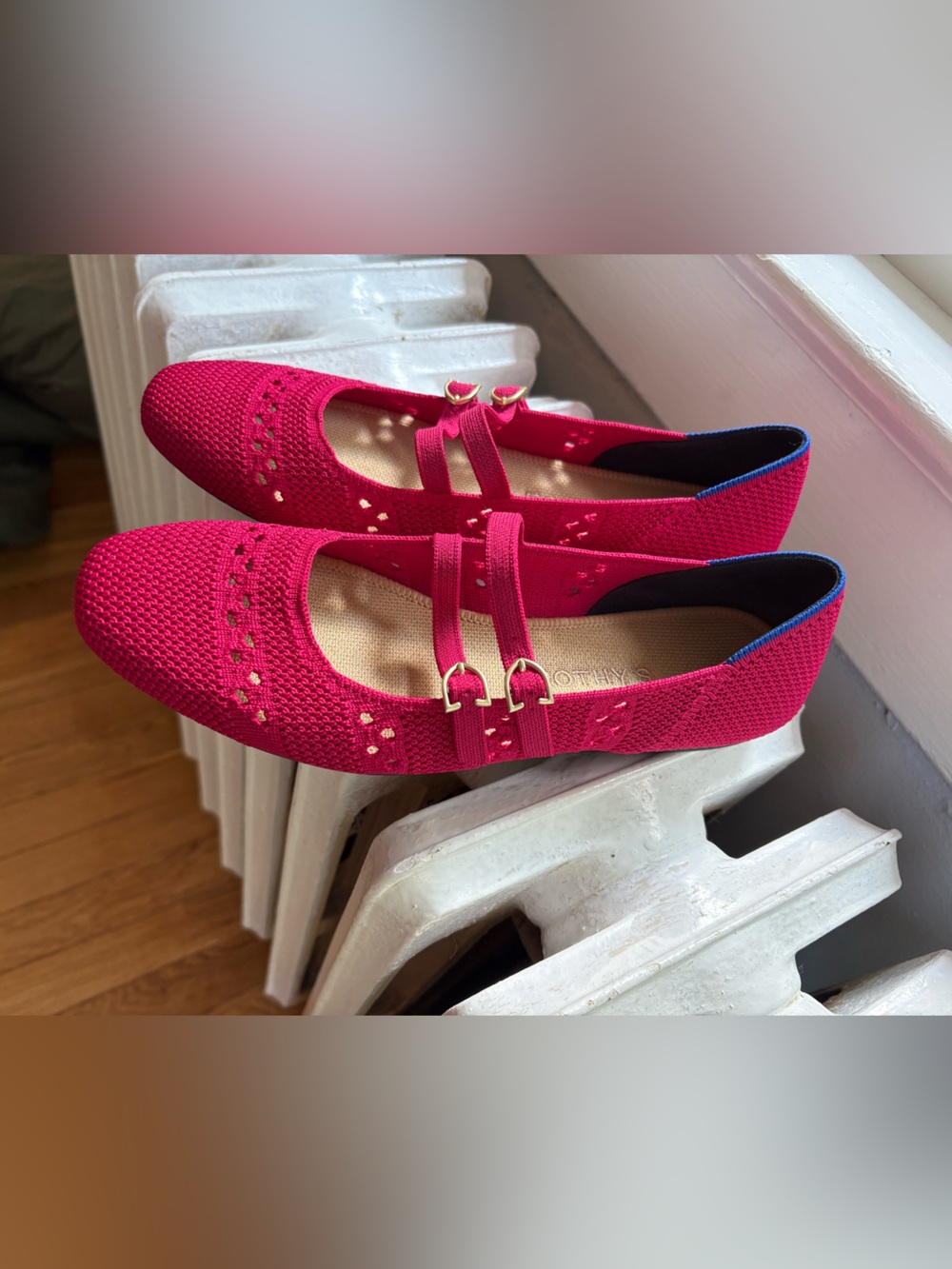 Rothy's Double Buckle Crochet Mary Jane in Ruby - Picture 4 of 6